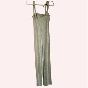 Sage Green Urban Outfitters Ribbed Jumpsuit